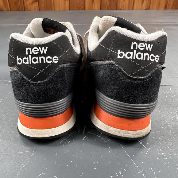 New Balance 574v2 Black Poppy Mens 10D Black Suede And Fabric Trainers - Picture 5 of 9